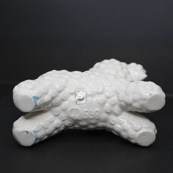 Vintage Napco Curly Lamb Ceramic Planter Pot #598 Kitchy 60s Home Decor Pastel - Picture 7 of 12